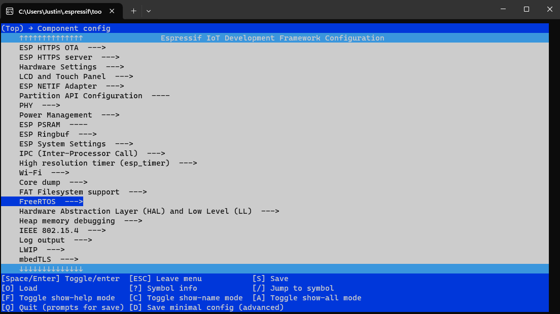 Ansicht innerhalb der Component Config