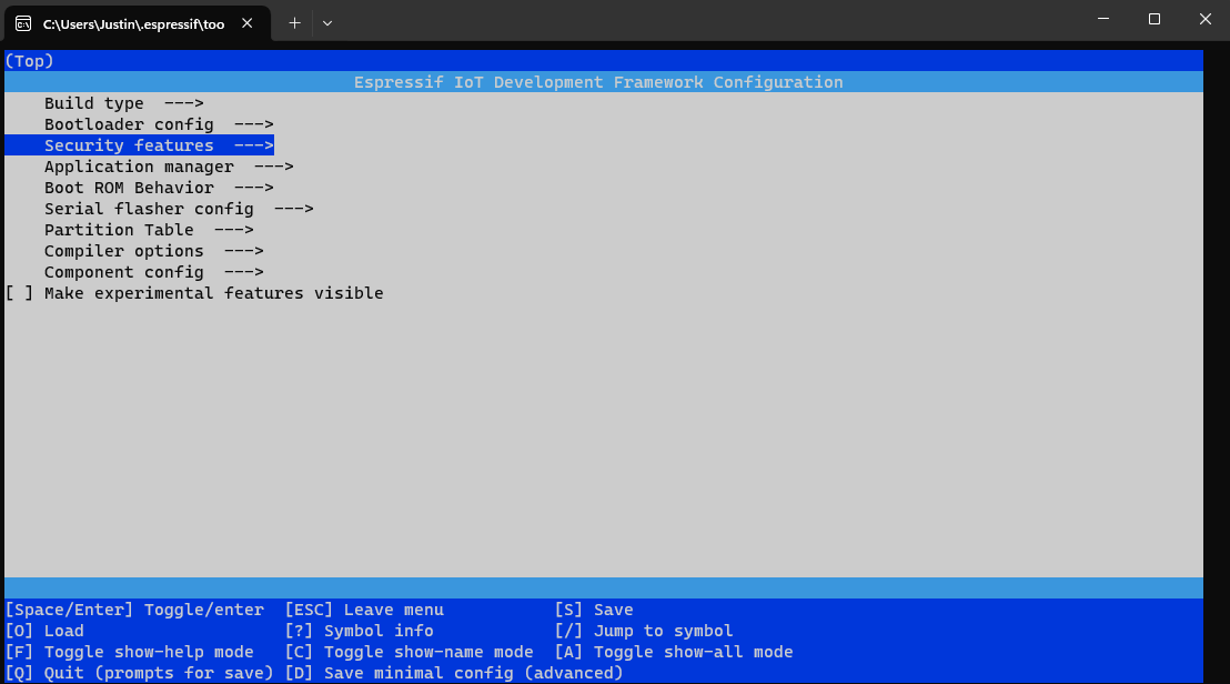 Startmen&uuml; von menuconfig