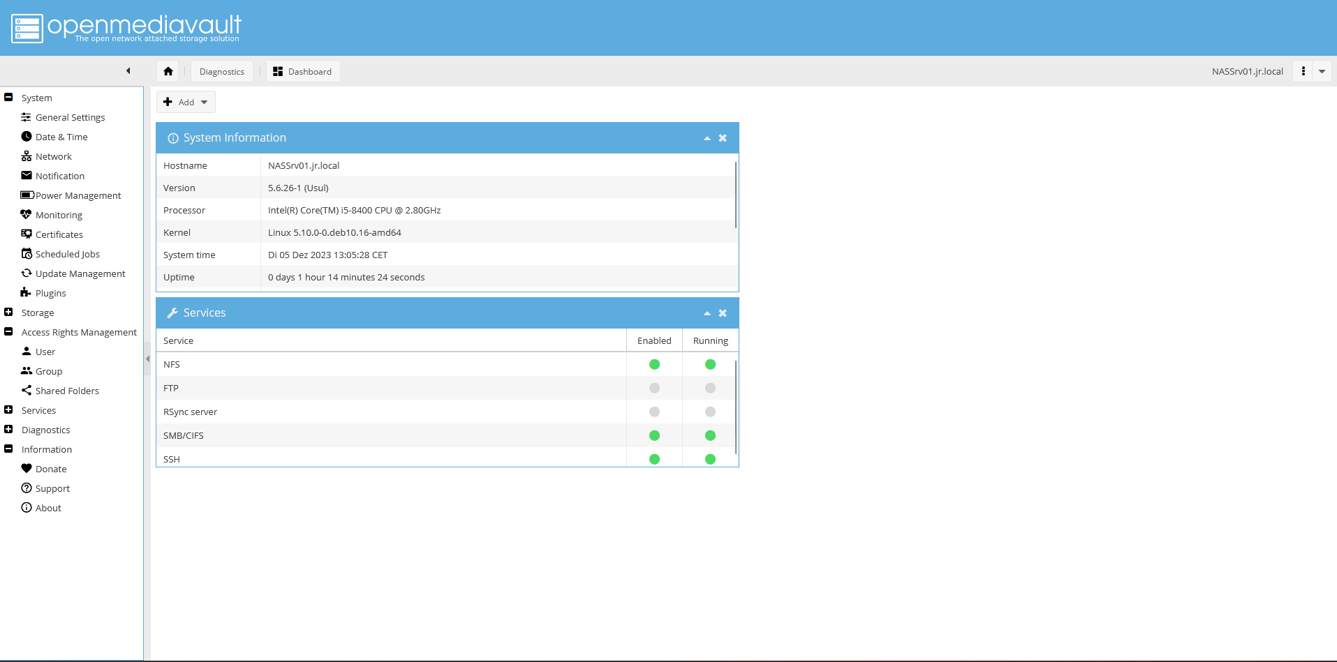 Openmedia Vault hauptmen&uuml;