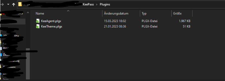 So sollte euer KeePass Plugins Ordner aussehen